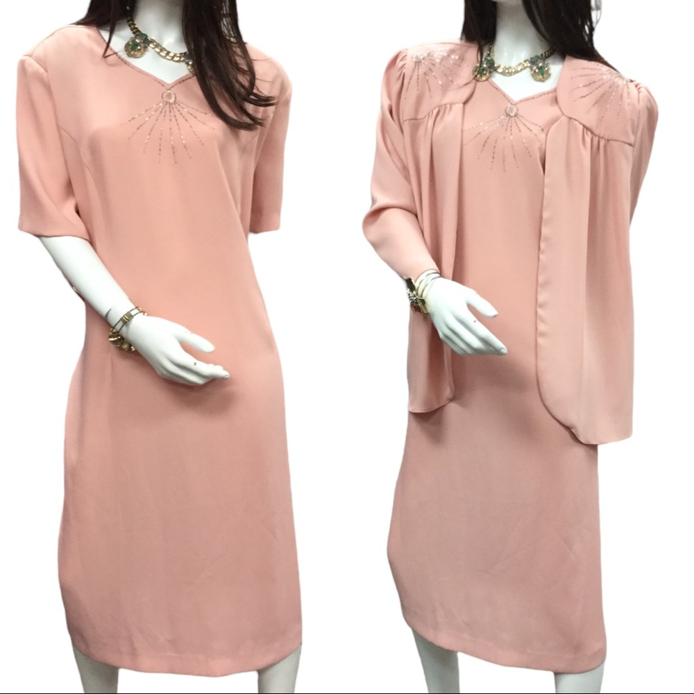 Gorgeous New Fashion 2 Pieces embellished Dress & Matching Jacket Size 26